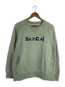 A.P.C.◆×sacaiスウェット/S/コットン/GRY/21E2-C0E0N-M27656