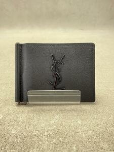 SAINT LAURENT◆財布/レザー/BLK/無地/メンズ/485630