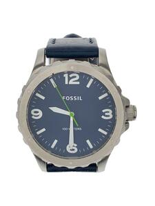 FOSSIL◆クォーツ腕時計/アナログ/レザー/NVY/NVY/SS/JR1474