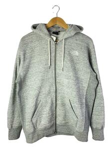 THE NORTH FACE◆SQUARE LOGO FULLZIP_スクエアロゴフルジップ/L/コットン/GRY