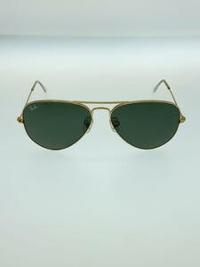 Ray-Ban◆サングラス/ティアドロップ/メタル/GLD/GRN/メンズ/RB3025