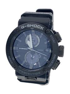 CASIO◆ソーラー腕時計・G-SHOCK/アナログ/ラバー/BLK/BLK/カーボン