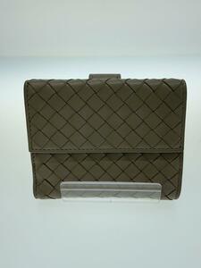 BOTTEGA VENETA◆2つ折り財布/レザー/GRY/レディース/P00439522S/イントレチャート