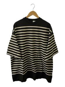 BLURHMS◆Tシャツ/4/コットン/BLK/ボーダー/bROOTS23S30/Border Harf-sleeve Tee