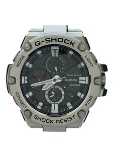 CASIO◆ソーラー腕時計・G-SHOCK/アナログ/ステンレス/BLK/SLV