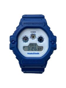 CASIO◆クォーツ腕時計_G-SHOCK/ジーショック/デジタル/ラバー/BLU/BLU