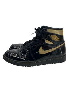 NIKE◆Air Jordan 1 High OG Black-Metalic Gold/27.5cm/BLK/エナメル