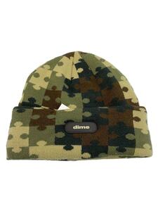 Dime◆Puzzle Fold Beanie/ニットキャップ/-/アクリル/GRN/カモフラ/メンズ