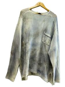 DYED MESH LS T-SHIRT(NAVY)/長袖Tシャツ/1/コットン/WHT/ANC-CT54