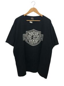 HARLEY DAVIDSON◆HARLEY DAVIDSON_バックプリントTシャツ/コットン/BLK/無地//