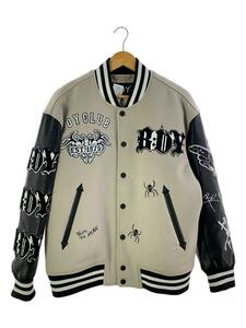 BOY LONDON◆EMBROIDERY PATCH STADIUM JACKET/L/ウール/GRY/B224M2970308//