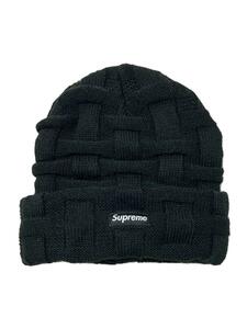 Supreme◆19AW/Basket Weave Beanie/ニットキャップ/-/アクリル/BLK/無地/メンズ//