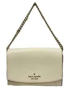 kate spade new york◆チェーンショルダー/ウォレットショルダーバッグ/レザー/WHT/無地