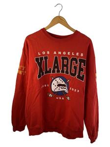 X-LARGE◆23SS/HOCKEY CREWNECK SWEAT/スウェット/L/コットン/RED/無地/10123101200