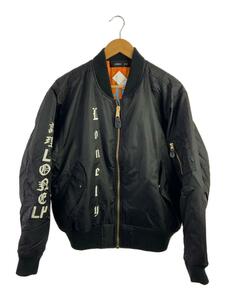 LONELY論理◆フライトジャケット/L/ナイロン/BLK/2100/NEL＆ASKA BOMBER JACKET