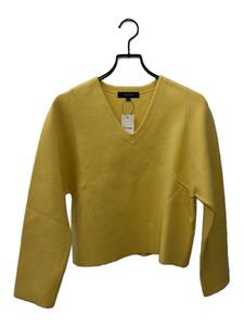 UNTITLED*23AW/ beautiful Silhouette V neck knitted sweater ( thin )/0/ cotton /YLW/ plain /BC153-16250JJ