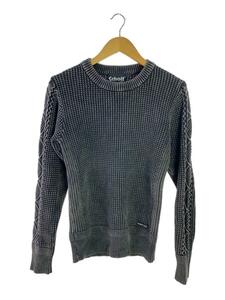 Schott◆DULL COLOR CABLE SWEATER/セーター(厚手)/M/コットン/GRY/3124036