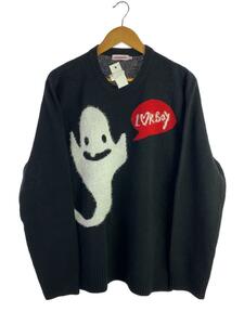 CHARLES JEFFREY LOVERBOY◆セーター(薄手)/L/ウール/BLK