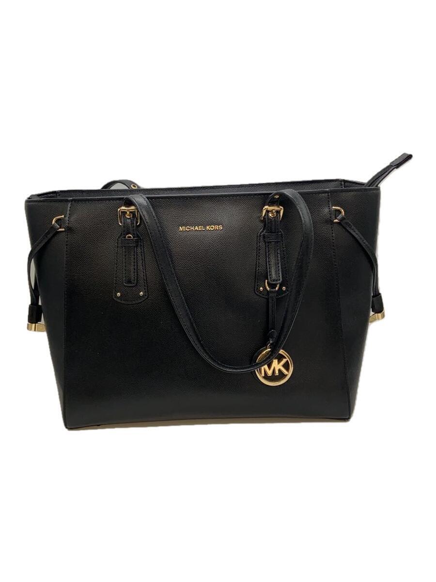MICHAEL KORS◆VOYAGER/トートバッグ/レザー/ブラック/30H7GV6T8L