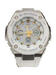 CASIO◆ソーラー腕時計・G-SHOCK/デジアナ/ラバー/WHT/WHT