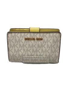 MICHAEL KORS◆2つ折り財布/レザー/WHT/総柄/レディース/Dl-2101