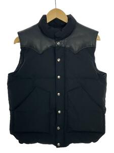 SUGAR CANE* down vest /L/ cotton /BLK/ plain /SC11785