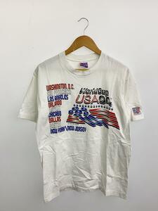 90s/World Cup USA94/オールシングル/Tシャツ/L/コットン/WHT/プリント