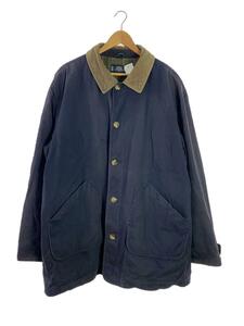 LANDS END◆ステンカラーコート/XL/コットン/NVY/無地/90s/ハンティングジャケット