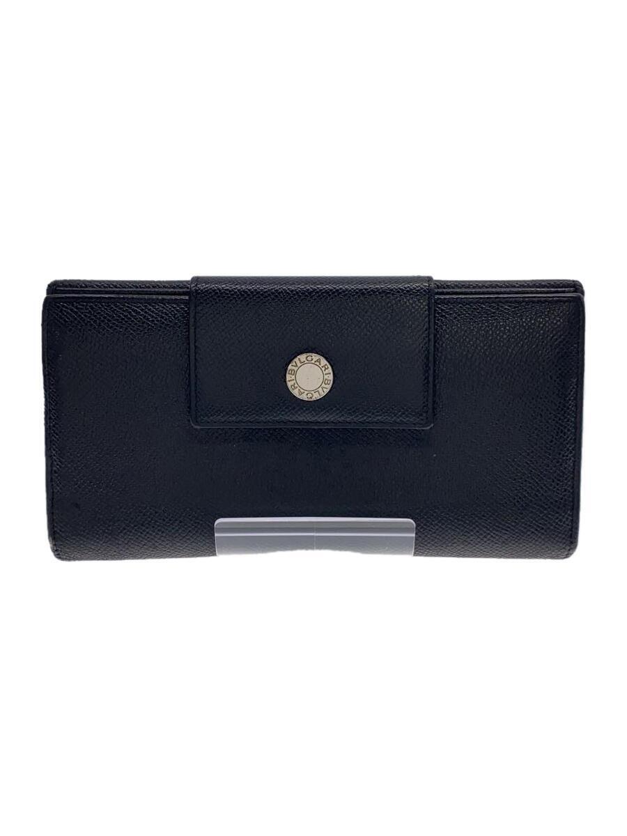 BVLGARI◆長財布/レザー/BLK/レディース