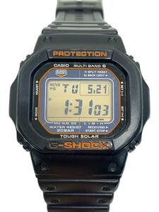 CASIO◆ソーラー腕時計・G-SHOCK/デジタル/ラバー/BLK/BLK/SS