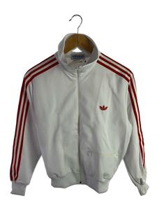 adidas◆80s/デサント/トラックジャケット/タグ付き/ジャージ/S/コットン/WHT/無地