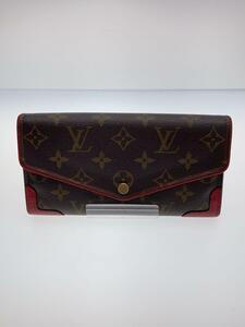 LOUIS VUITTON◆ポルト・フォイユ・スクレット・コンパクト_モノグラム・アンプラント_BLK/レザー/BLK/レディース