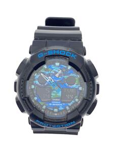 CASIO◆クォーツ腕時計・G-SHOCK/デジアナ/ラバー/BLK/BLK/SS