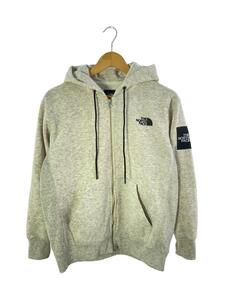 THE NORTH FACE◆SQUARE LOGO ZIP HOODIE_スクエア ロゴ フルジップ フーディ/M/ポリエステル/クリーム