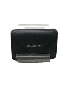 BALENCIAGA◆財布/レザー/BLK/無地/メンズ/391446DLQ0N1000//