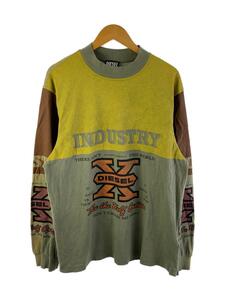 DIESEL◆長袖Tシャツ/L/コットン/KHK/プリント/A03794//