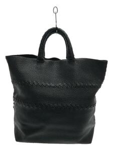 BOTTEGA VENETA◆トートバッグ/レザー/BLK/無地/222336 VK780 1000/角スレ有