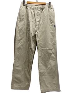 STUSSY◆Brushed Beach Pant/ボトム/L/コットン/CRM/無地/116553