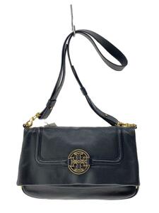 TORY BURCH◆ショルダーバッグ/レザー/BLK/無地