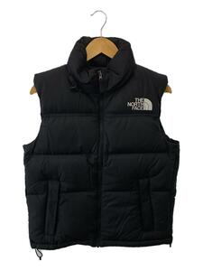 THE NORTH FACE◆NUPTSE VEST_ヌプシベスト/L/ナイロン/BLK/無地