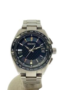 SEIKO◆BRIGHTZ/ソーラー電波時計/アナログ/チタン/ブラック/シルバー/SAGZ091/7B27-0AC0