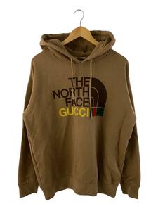 GUCCI◆ロゴパーカー/615061/S/コットン/BRW/プリント/×THE NORTH FACE