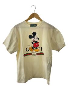 GUCCI◆ミッキー/プリントTシャツ/S/コットン/CRM/565806 XJB66//