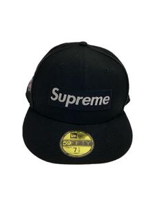 Supreme◆キャップ/7 1/2/ポリエステル/BLK/メンズ