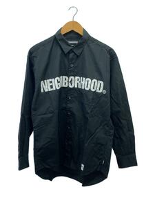 NEIGHBORHOOD◆CI PRINT SHIRT LS/長袖シャツ/S/コットン/BLK/232SPNH-SHM04/※襟汚れ