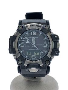 CASIO◆ソーラー腕時計_G-SHOCK/デジアナ/ラバー/BLK/BLK