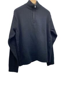 ALLEGE◆セーター(厚手)/4/ウール/BLK/無地/AL21W-KN01/Harf Zip Knit