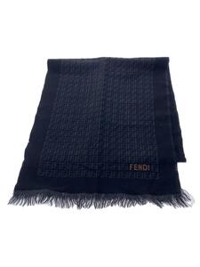 FENDI◆ストール/ウール/BLK/総柄/メンズ/ズッカ/FF/