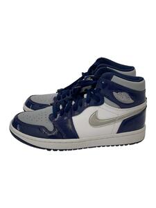 NIKE◆AIR JORDAN 1 HIGH GOLF/ハイカットスニーカー/26.5cm/NVY/レザー/DQ0660-100