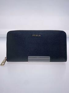 FURLA◆長財布/レザー/BLK/無地/レディース